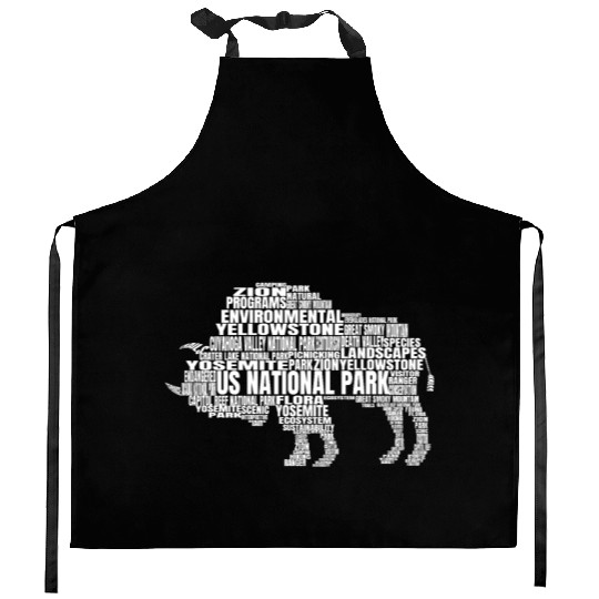 US National Parks Buffalo Hiking Campground Kidsbu Kitchen Aprons