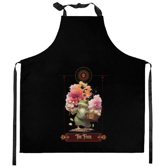 "The Fool" Frog Tarot Card Kitchen Aprons