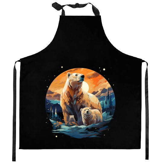 Polar Bear Family Gift Polar Bear Cub Kitchen Aprons