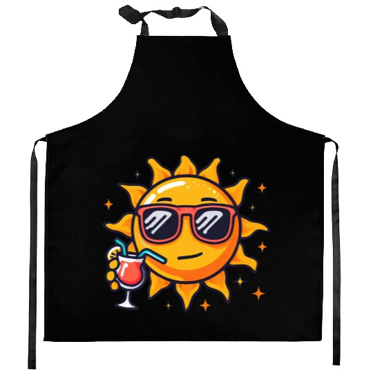 Sun cocktail relaxation star sun Kitchen Aprons