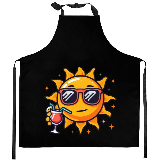 Sun cocktail relaxation star sun Kitchen Aprons