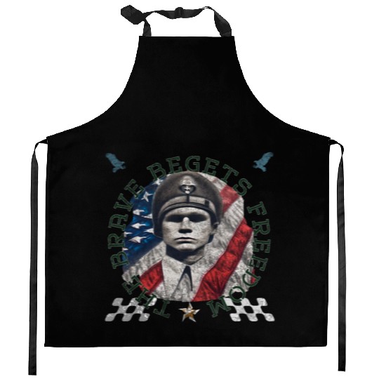The Brave Begets Freedom 1 Kitchen Aprons