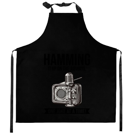 Amateur Vintage Radio Ham Operator Microphone Kitchen Aprons
