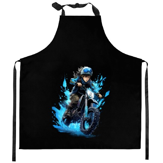 Dirt Bike Anime Ice Racing Motorcycle Ice Racer Kitchen Aprons