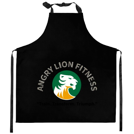 Angry lion motivate Kitchen Aprons