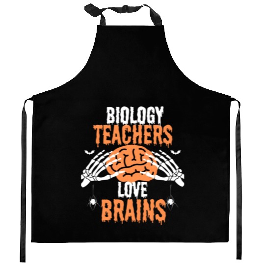 Halloween biology teacher Kitchen Aprons