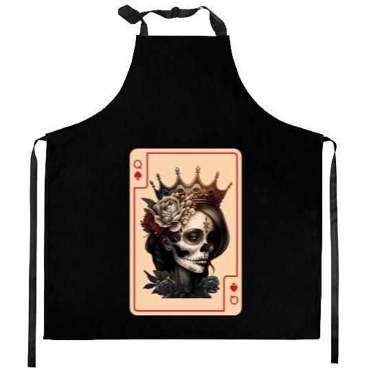 Gothic Halloween Card Game Creepy Poker Cards Kitchen Aprons