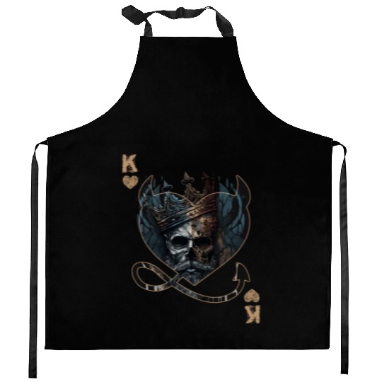 Heart King Playing Card Halloween Gothic Fan Kitchen Aprons