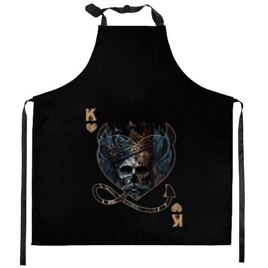 Heart King Playing Card Halloween Gothic Fan Kitchen Aprons