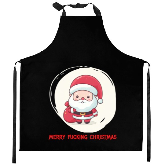 Cute Bad Santa Kitchen Aprons