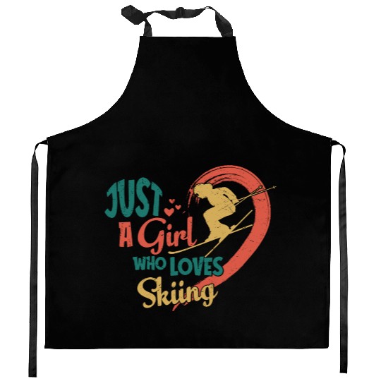 Just A Girl Who Loves Skiing Wintersport Ski Kitchen Aprons