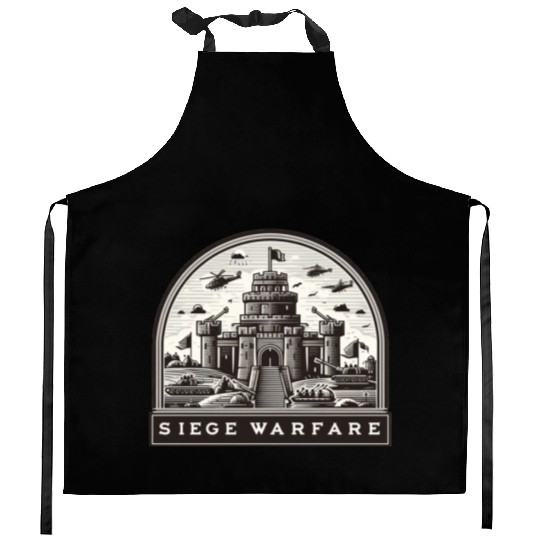 Modern Meets Medieval: Epic Siege Warfare Fantasy Kitchen Aprons