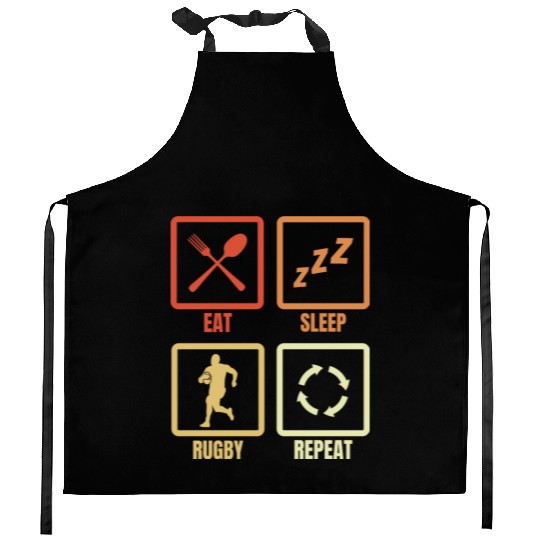 Rugby Player Daily Routine Kitchen Aprons