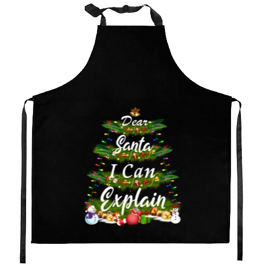 Dear Santa, I Can Explain - Christmas Tree Kitchen Aprons