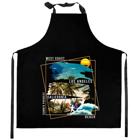 West Coast Los Angeles California Beach Kitchen Aprons