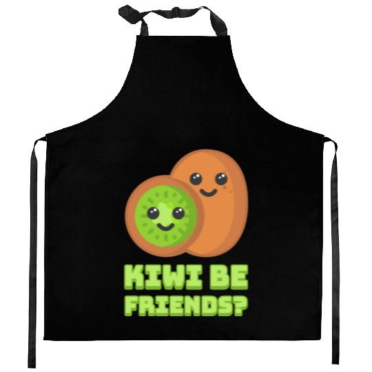 Kiwi Be Friends? Cute Kiwi Cartoon Kitchen Aprons