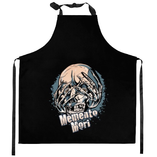 Unique Skull With Skeleton Hands Over Face Kitchen Aprons