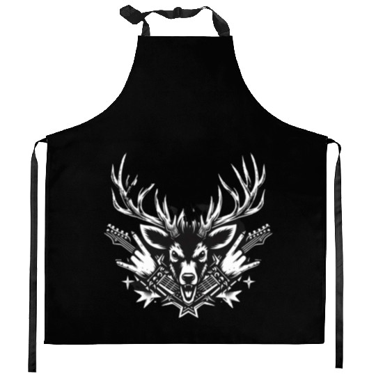 Punk Rock Reindeer Kitchen Aprons