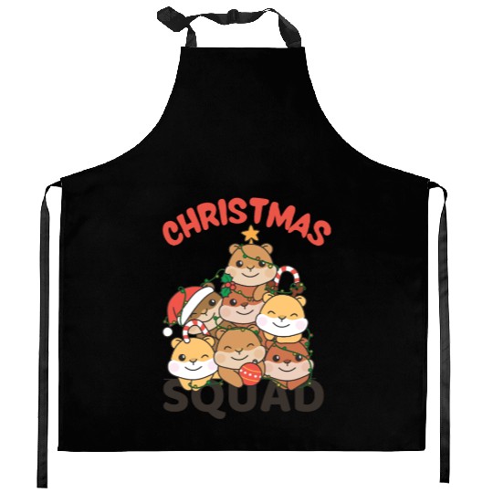 Hamster Christmas Tree Christmas Squad Hamster Kitchen Aprons