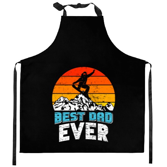 Snowboarder Best Dad Ever Snowboarding Freestyle Kitchen Aprons