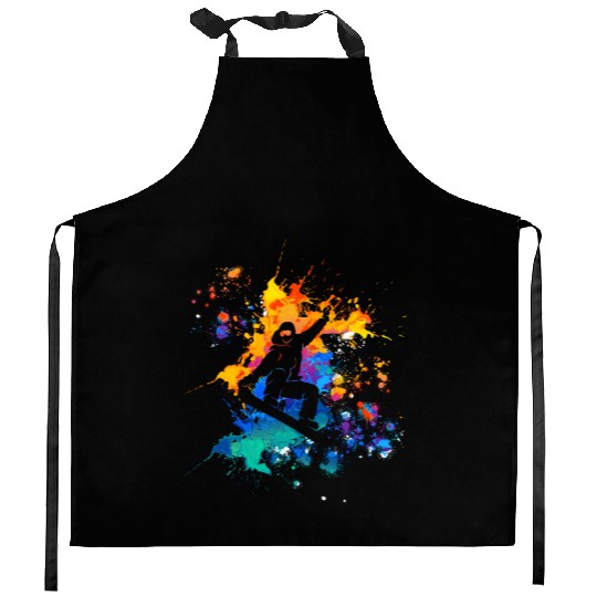 Snowboarder Cool Freestyle Snowboarding Kitchen Aprons