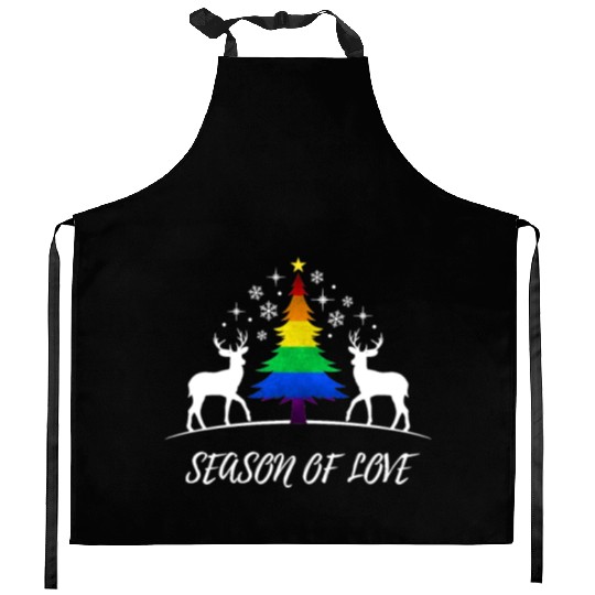 Gay Christmas Tree Gay Couple Season Of Love Kitchen Aprons