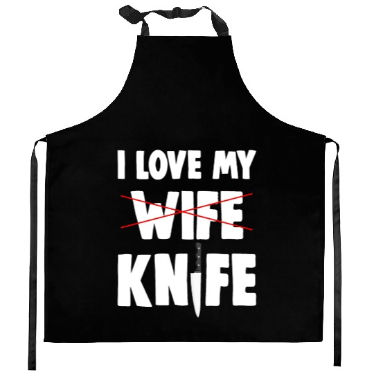 I Love My Wife Knife Kitchen Aprons