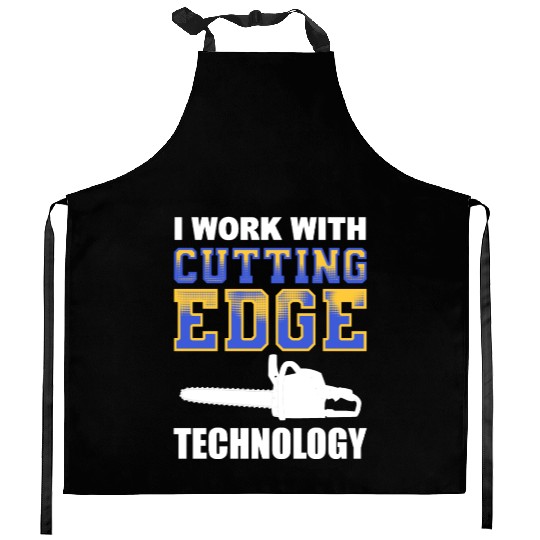 Forest Arboriculturist Lumberjack Chainsaw Logo Kitchen Aprons