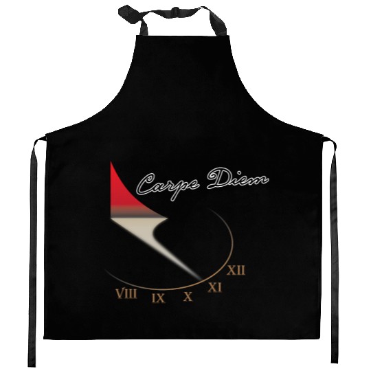 Carpe Diem. Time is Running Out Kitchen Aprons