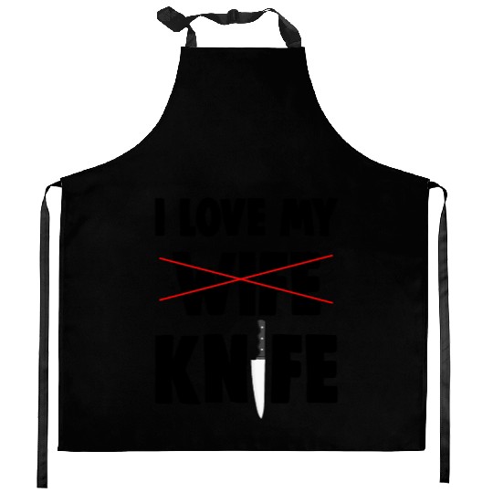 I Love My Wife Knife Kitchen Aprons