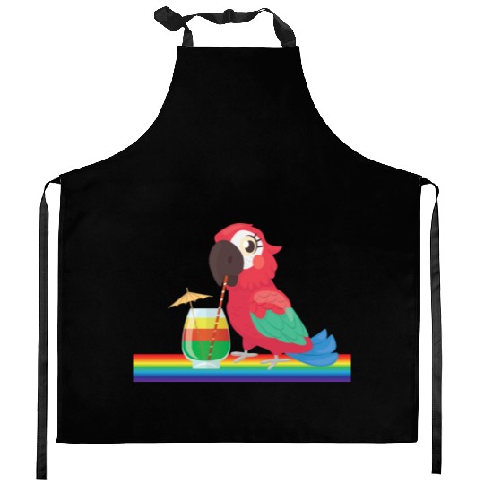 parrot bird of jimmy buffett Kitchen Aprons