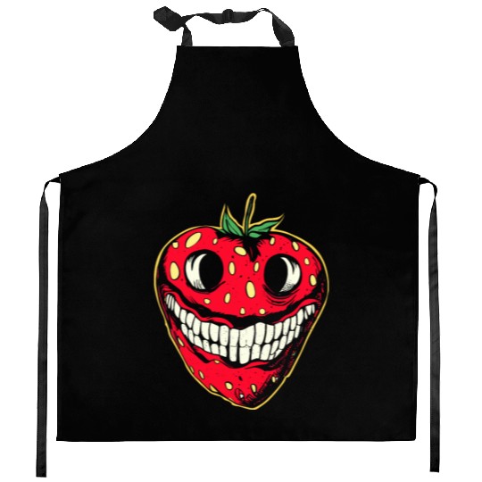 Strawberry Jack-o-lantern Kitchen Aprons