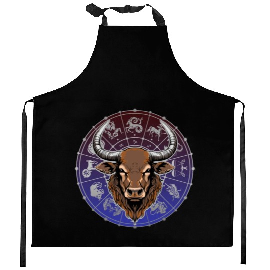 Taurus Zodiac star sign horoscope Astrology Kitchen Aprons