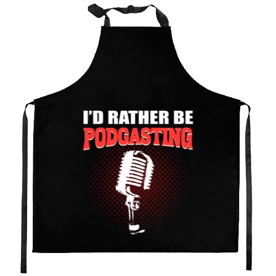 Podcast Microphone Podcast Editor Kitchen Aprons