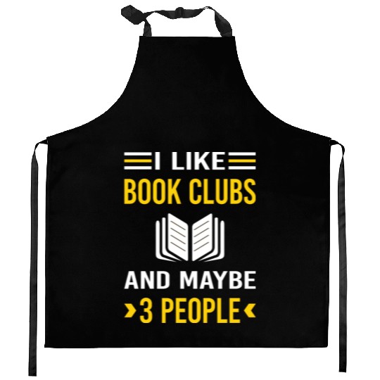 3 People Book Club Read Reader Reading Books Kitchen Aprons