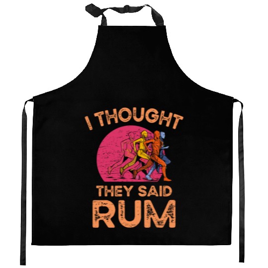I Thought They Said Rum Athletic Athlete Kitchen Aprons