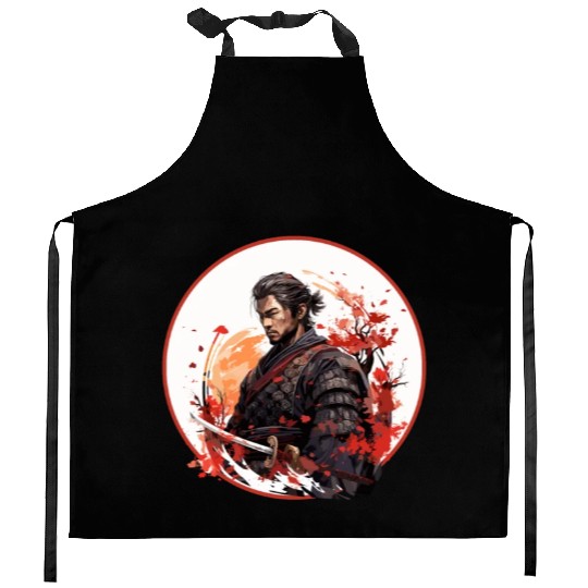 Brave Samurai Kitchen Aprons