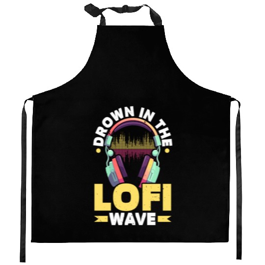 Lofi Music Lover Low Fidelity Japanese Aesthetic Kitchen Aprons
