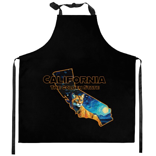 California Wildlife - mountain lion Kitchen Aprons