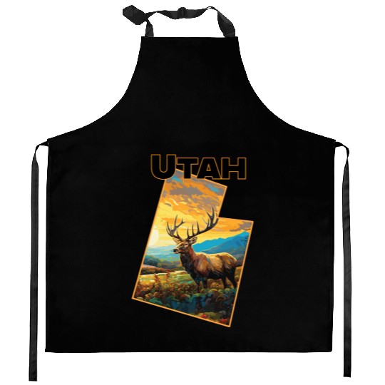 Utah Wildlife - elk Kitchen Aprons