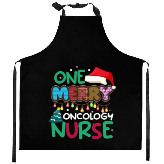 One merry Oncology Nurse Christmas Kitchen Aprons