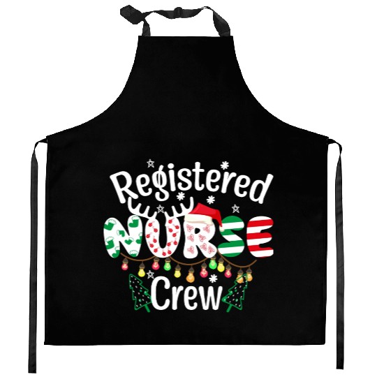 Registered Nurse Crew Christmas day funny Register Kitchen Aprons
