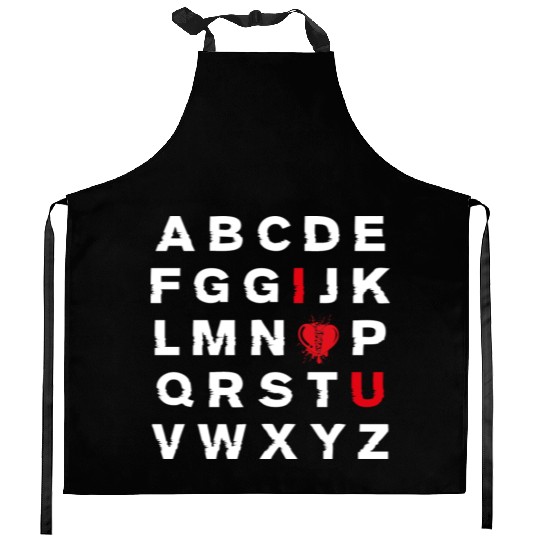 Abc Alphabet I Love You English Teacher Valentines Kitchen Aprons