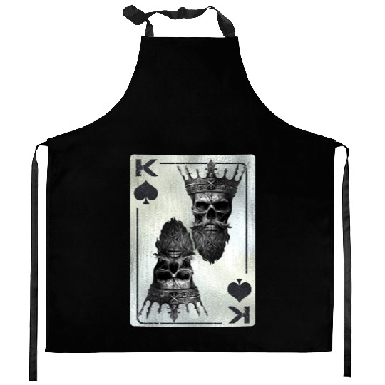 Spades King Bone Skull Creepy Halloween Fan Kitchen Aprons