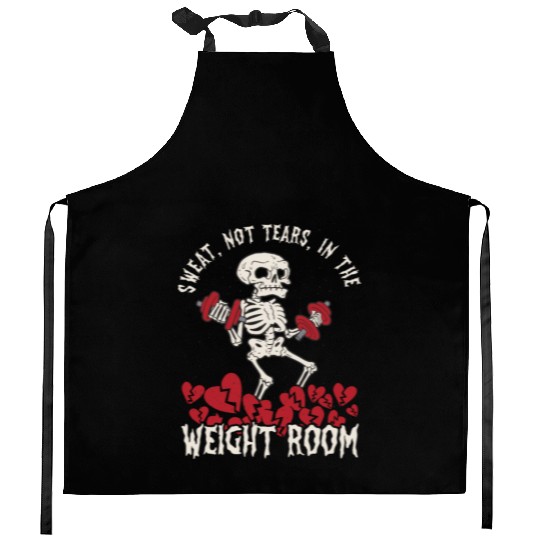 Anti Valentine´s Day Broken Heart Powerlifting Gym Kitchen Aprons