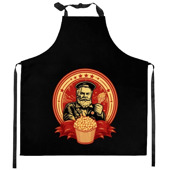 Popcorn Communist Propaganda #1 Kitchen Aprons