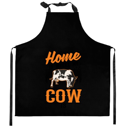 Home Is Where My Cow Farmer Kitchen Aprons