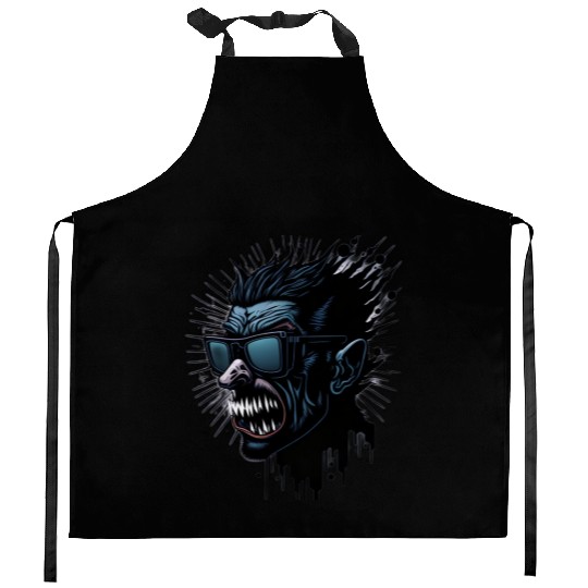 Vampire vector Kitchen Aprons