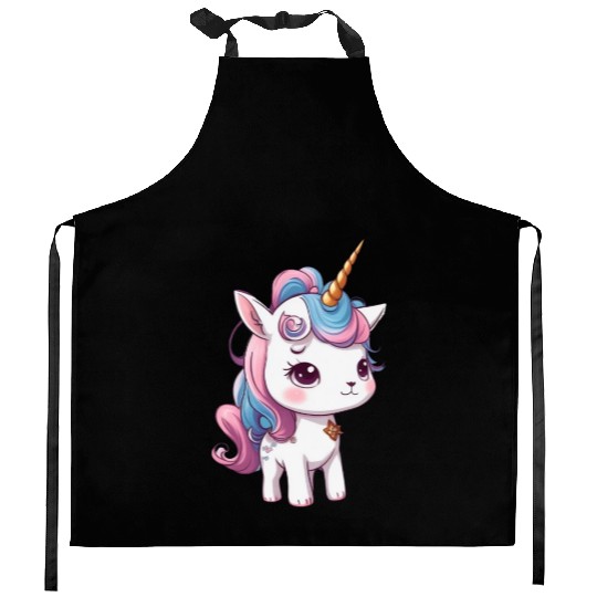 Rainbow unicorn 3 Kitchen Aprons
