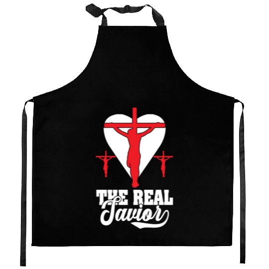 Jesus The Real Savior Love Jesus Christian Kitchen Aprons